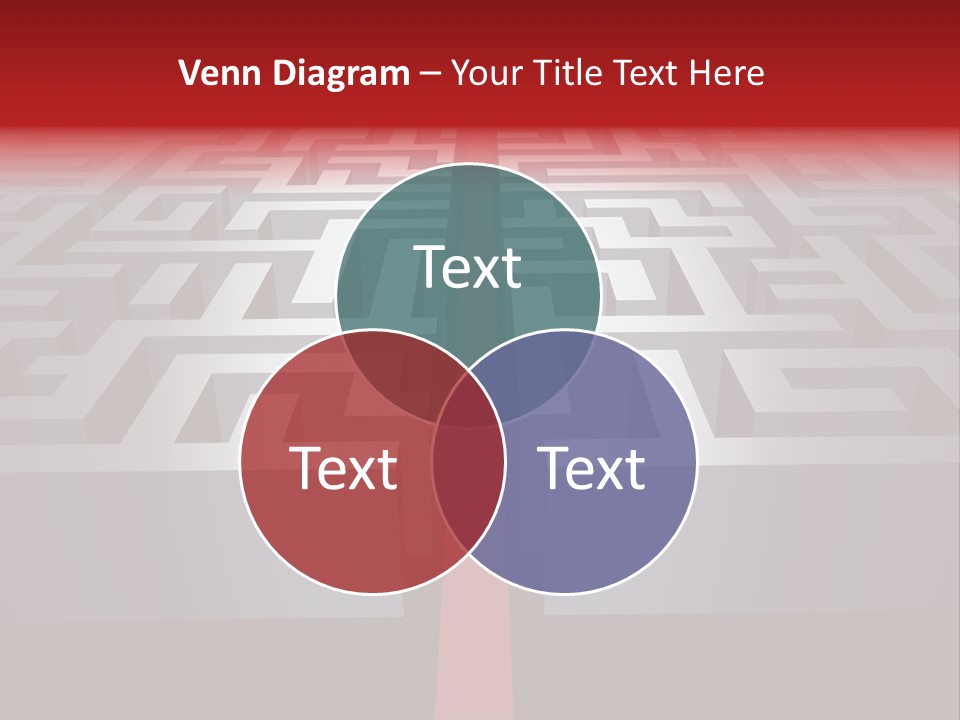 A Maze With A Red Arrow Going Through It PowerPoint Template