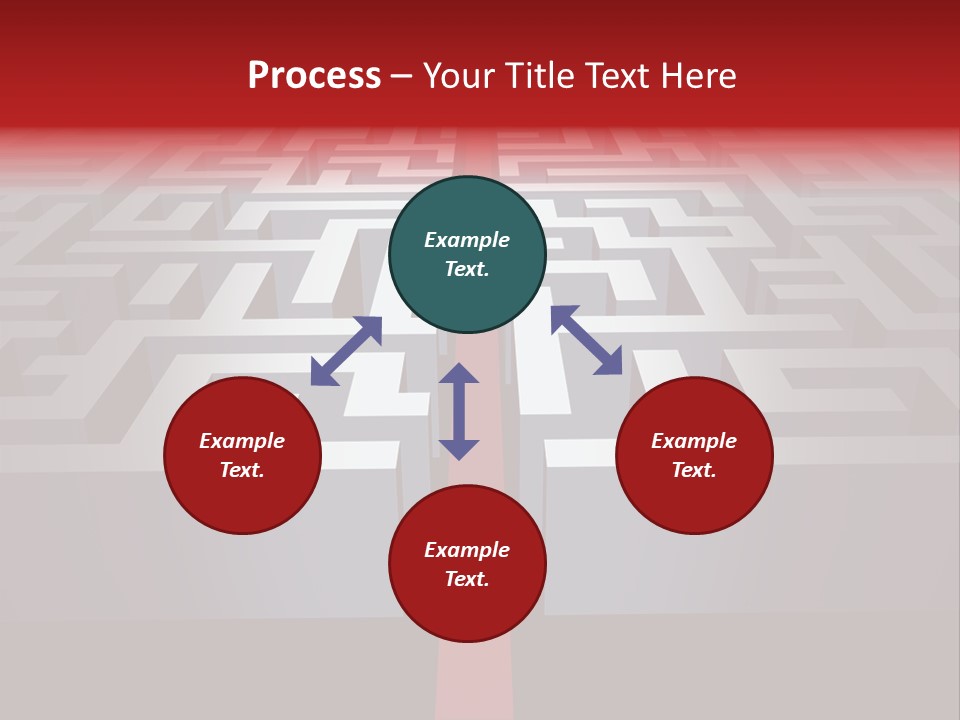 A Maze With A Red Arrow Going Through It PowerPoint Template