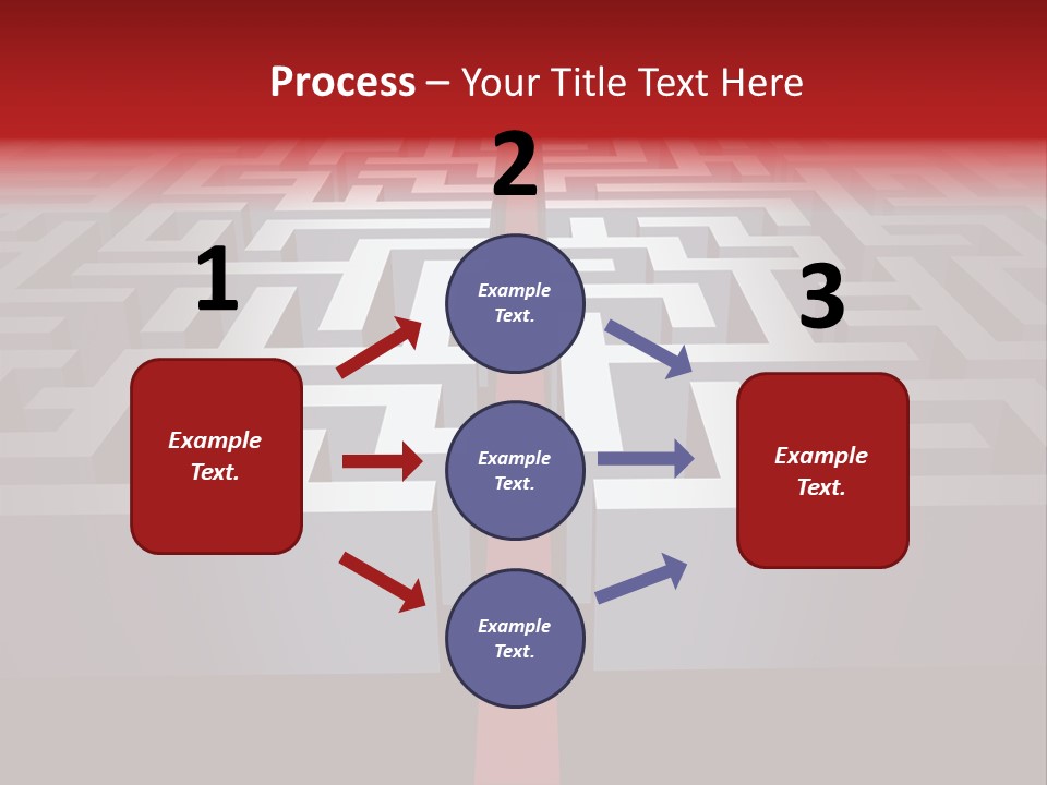 A Maze With A Red Arrow Going Through It PowerPoint Template