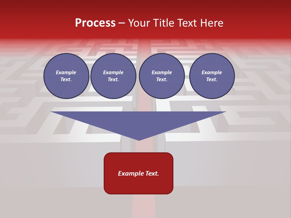 A Maze With A Red Arrow Going Through It PowerPoint Template