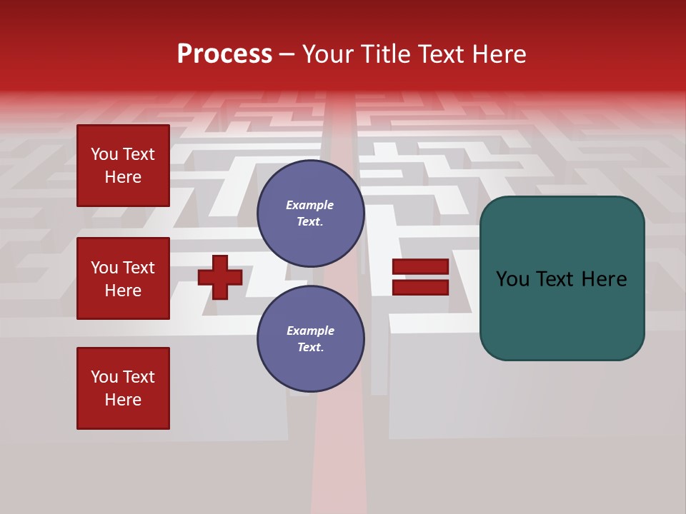 A Maze With A Red Arrow Going Through It PowerPoint Template