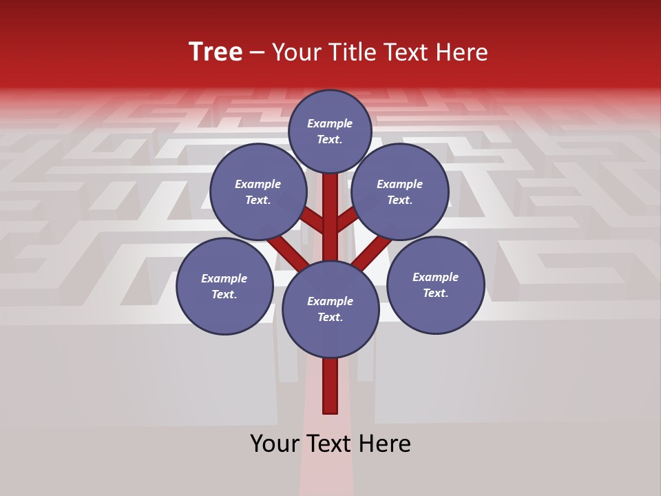 A Maze With A Red Arrow Going Through It PowerPoint Template