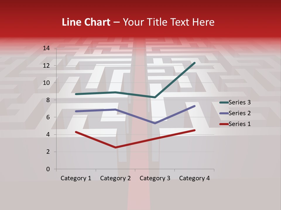 A Maze With A Red Arrow Going Through It PowerPoint Template