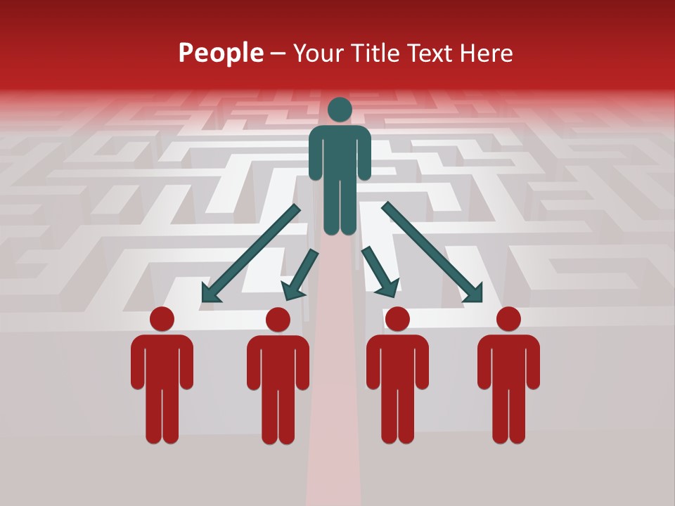 A Maze With A Red Arrow Going Through It PowerPoint Template