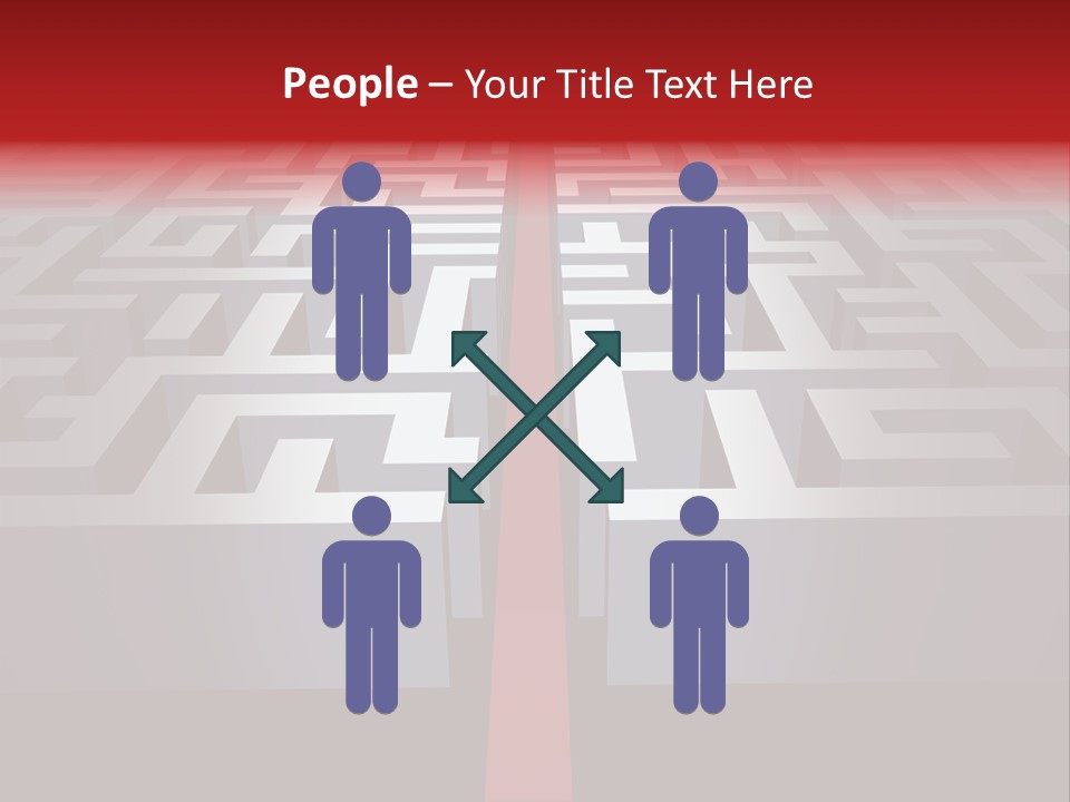 A Maze With A Red Arrow Going Through It PowerPoint Template
