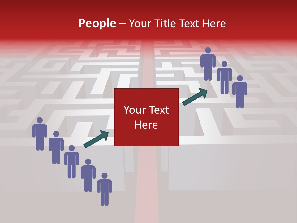 A Maze With A Red Arrow Going Through It PowerPoint Template