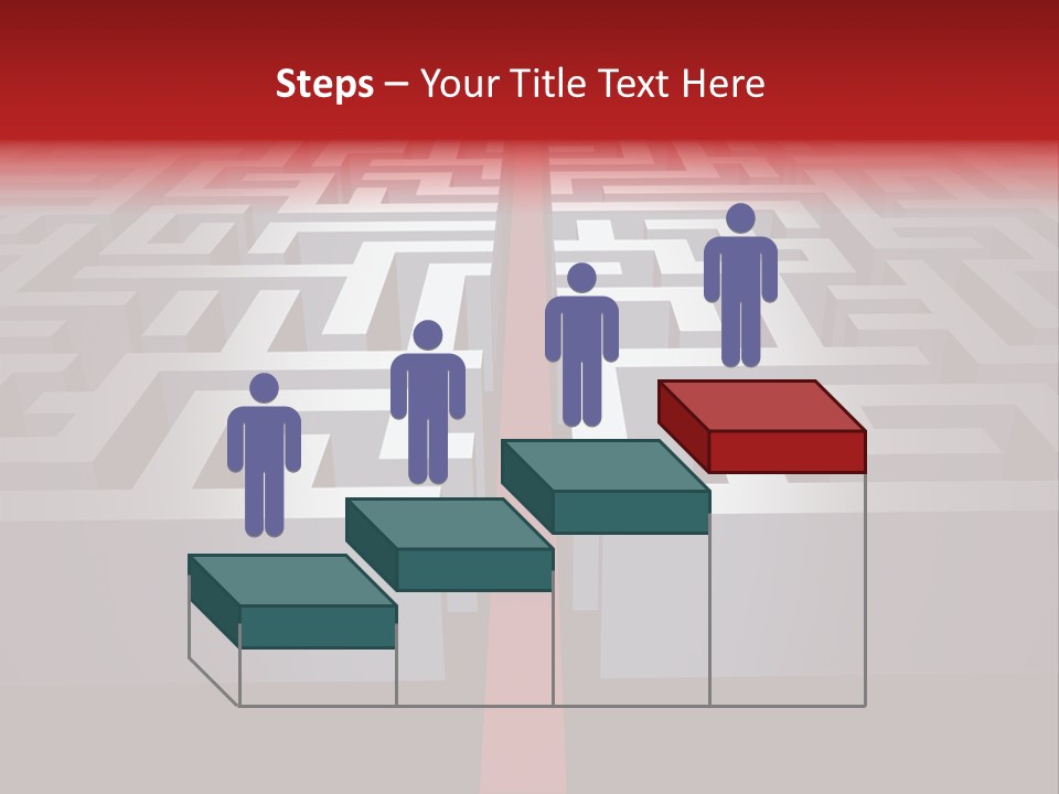 A Maze With A Red Arrow Going Through It PowerPoint Template