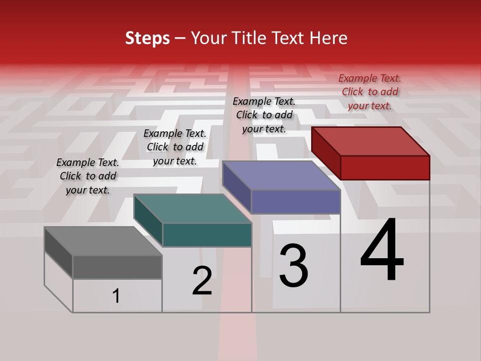 A Maze With A Red Arrow Going Through It PowerPoint Template