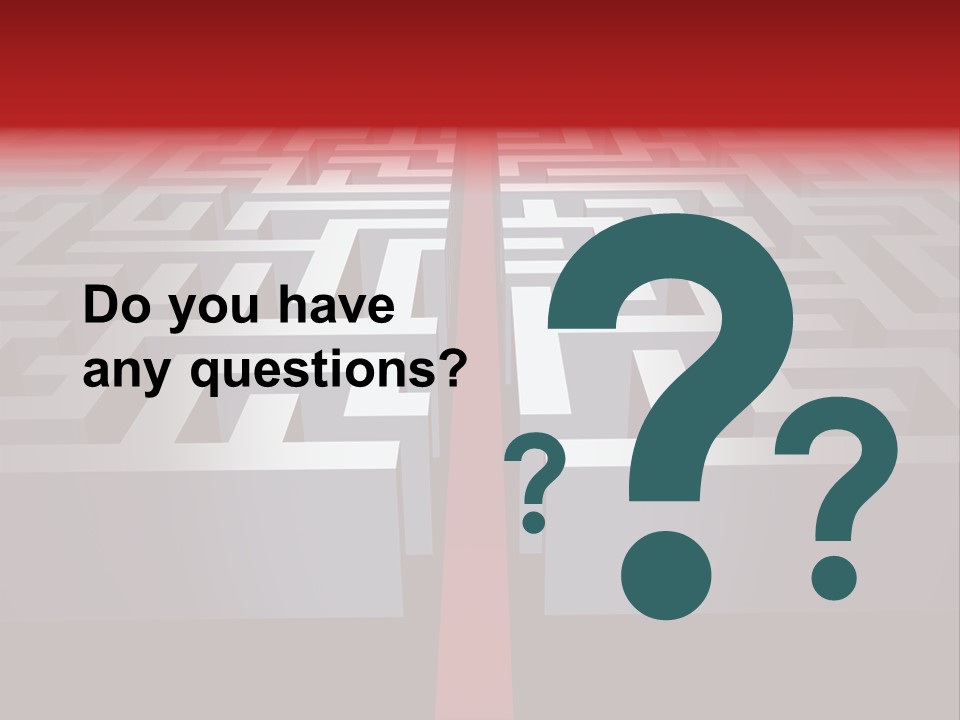 A Maze With A Red Arrow Going Through It PowerPoint Template