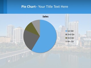 A City Skyline With A Bridge Over A River PowerPoint Template