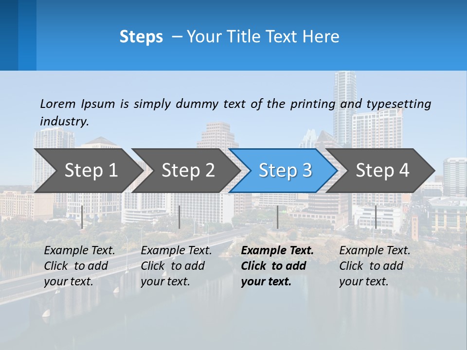 A City Skyline With A Bridge Over A River PowerPoint Template