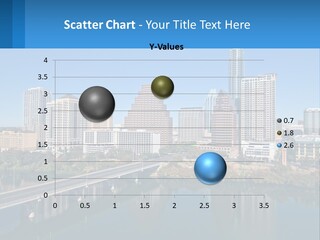 A City Skyline With A Bridge Over A River PowerPoint Template