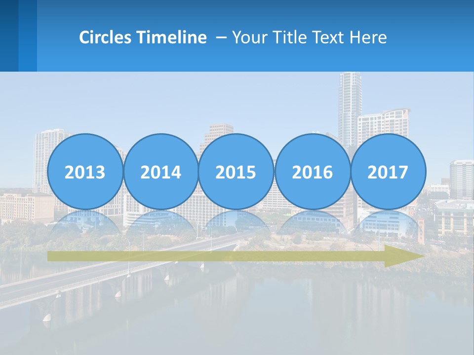 A City Skyline With A Bridge Over A River PowerPoint Template