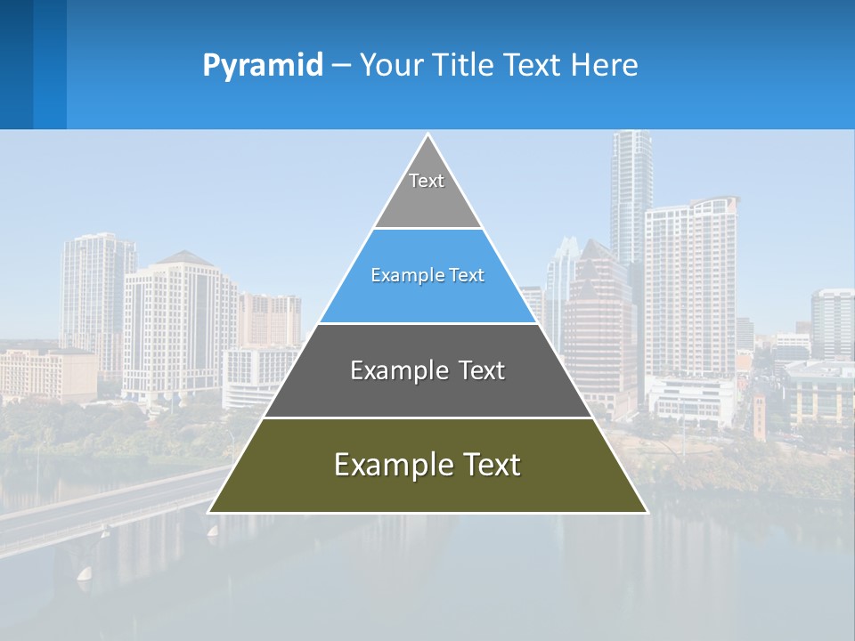 A City Skyline With A Bridge Over A River PowerPoint Template