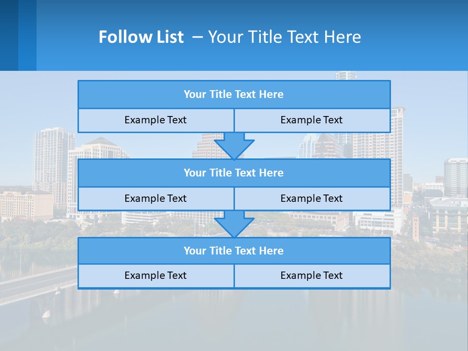 A City Skyline With A Bridge Over A River PowerPoint Template