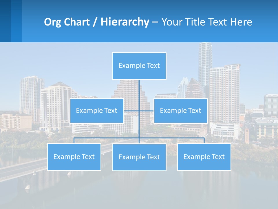 A City Skyline With A Bridge Over A River PowerPoint Template