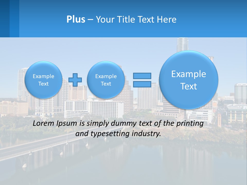 A City Skyline With A Bridge Over A River PowerPoint Template