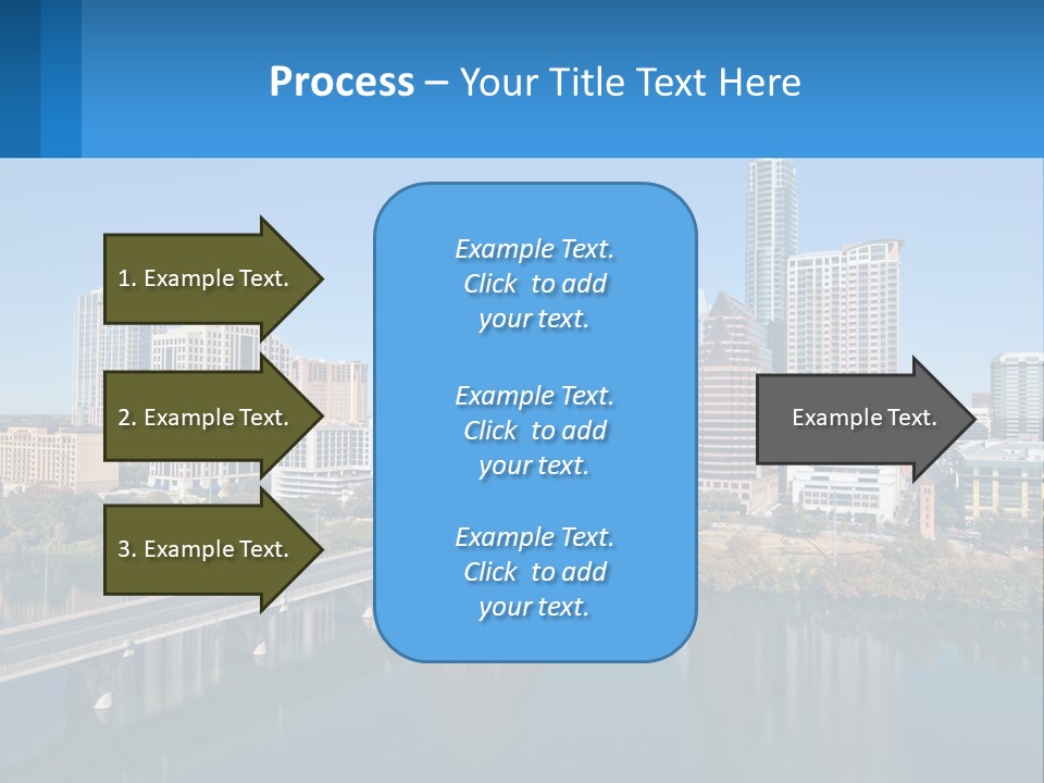 A City Skyline With A Bridge Over A River PowerPoint Template
