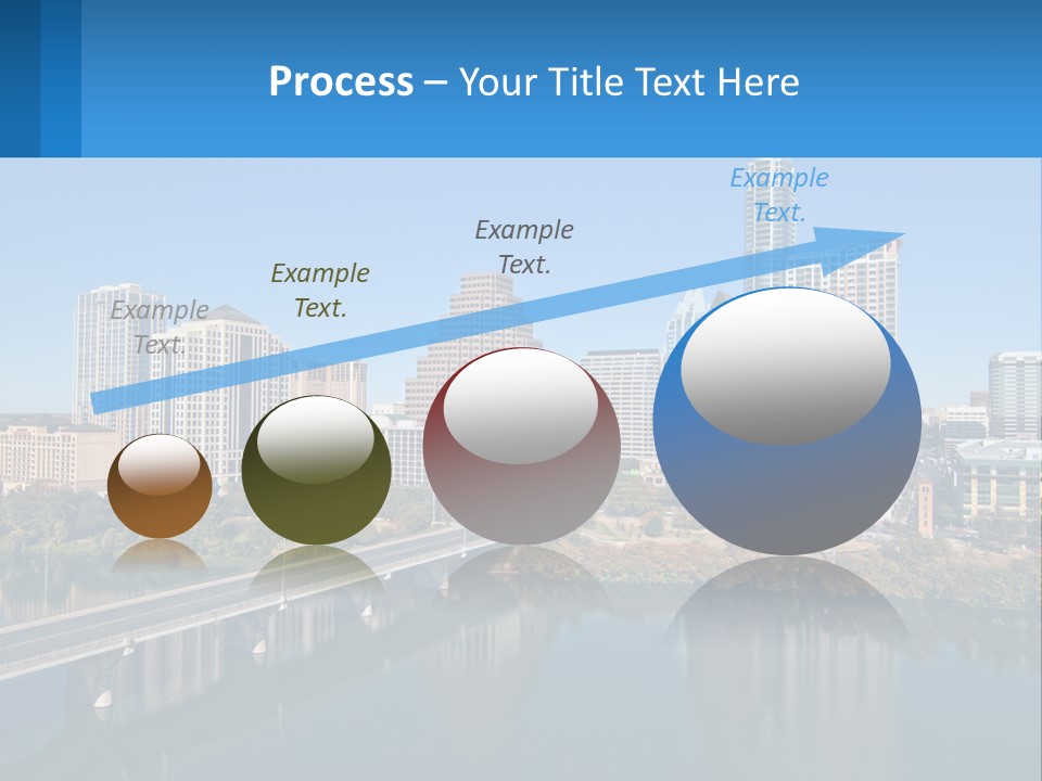 A City Skyline With A Bridge Over A River PowerPoint Template