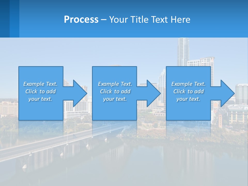 A City Skyline With A Bridge Over A River PowerPoint Template