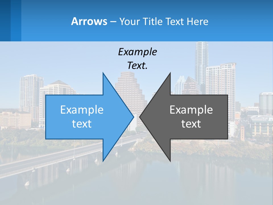 A City Skyline With A Bridge Over A River PowerPoint Template