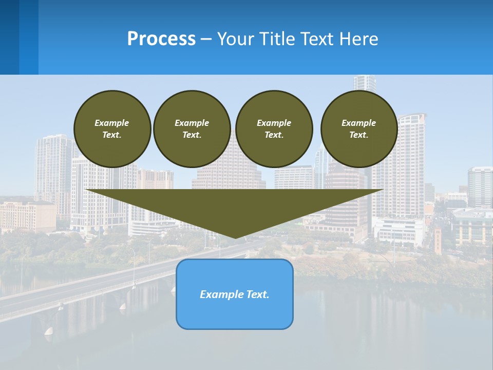 A City Skyline With A Bridge Over A River PowerPoint Template