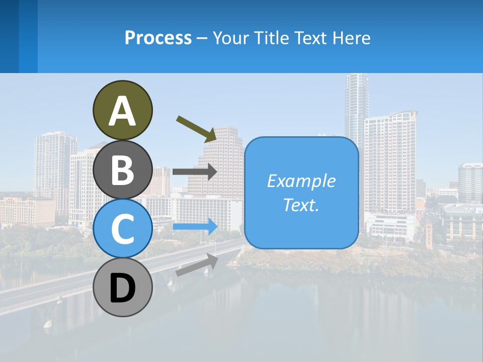 A City Skyline With A Bridge Over A River PowerPoint Template