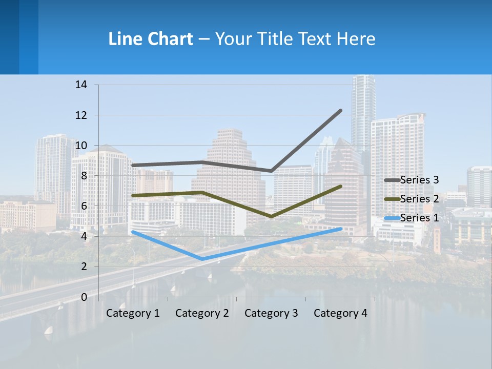 A City Skyline With A Bridge Over A River PowerPoint Template