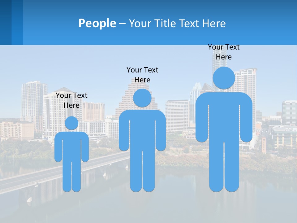 A City Skyline With A Bridge Over A River PowerPoint Template