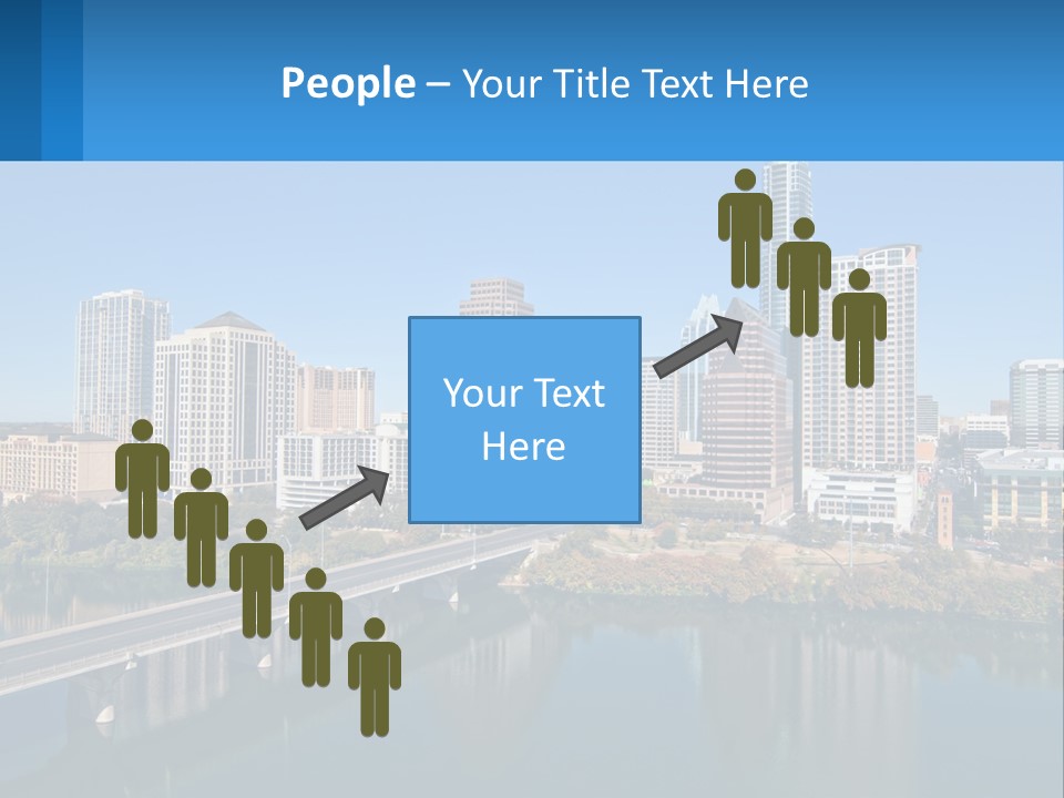 A City Skyline With A Bridge Over A River PowerPoint Template