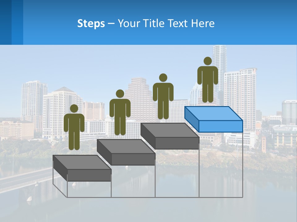 A City Skyline With A Bridge Over A River PowerPoint Template