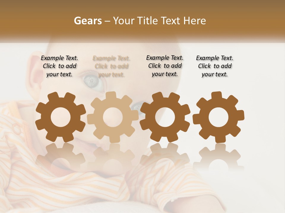 A Baby With Blue Eyes Is Looking At The Camera PowerPoint Template