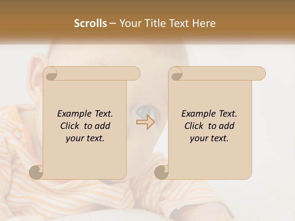 A Baby With Blue Eyes Is Looking At The Camera PowerPoint Template