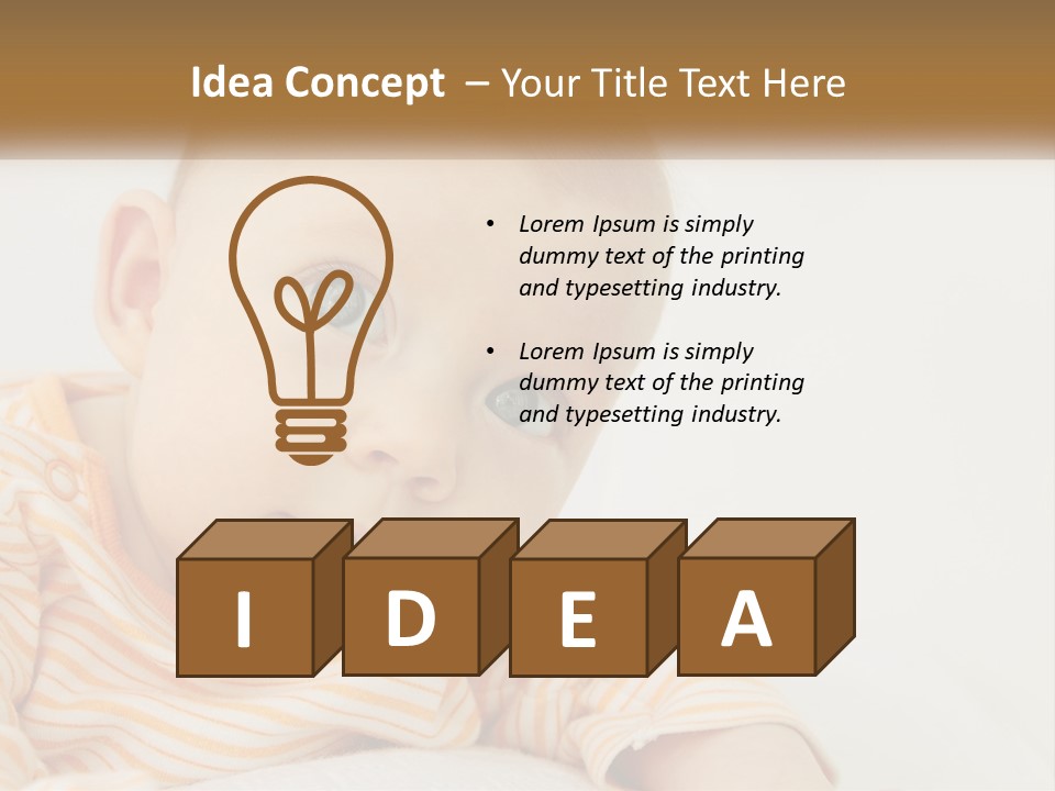 A Baby With Blue Eyes Is Looking At The Camera PowerPoint Template