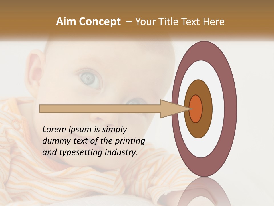A Baby With Blue Eyes Is Looking At The Camera PowerPoint Template