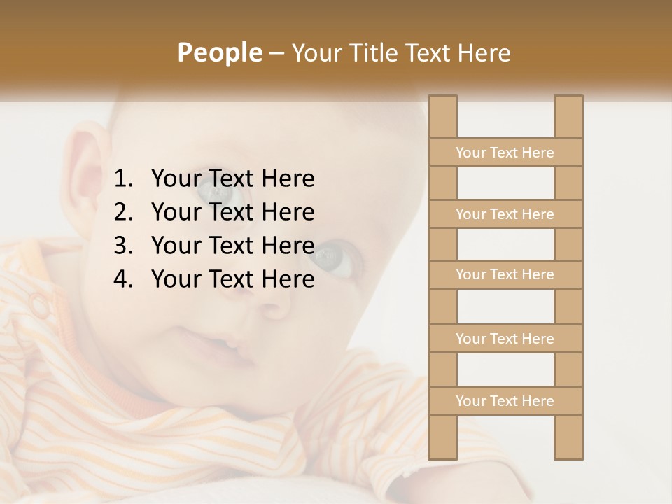 A Baby With Blue Eyes Is Looking At The Camera PowerPoint Template
