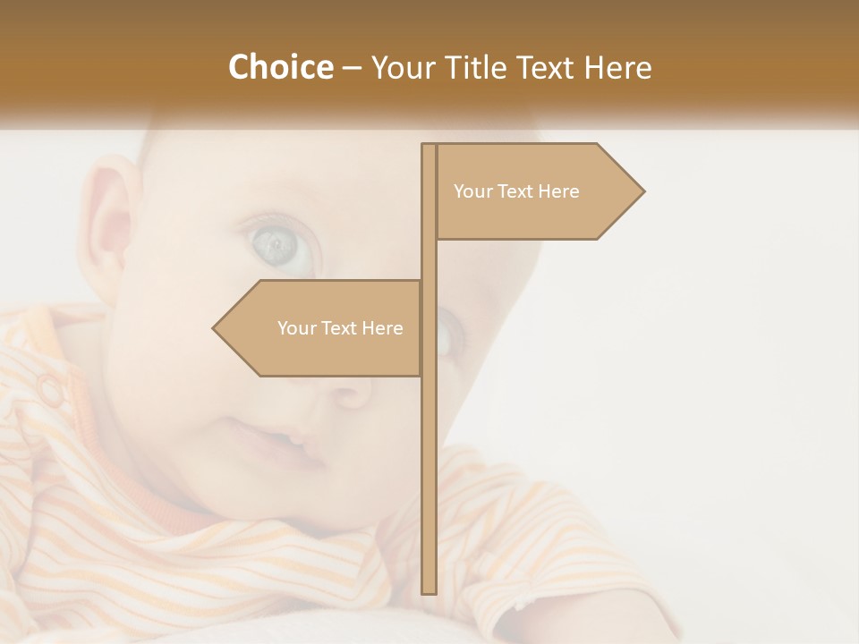 A Baby With Blue Eyes Is Looking At The Camera PowerPoint Template