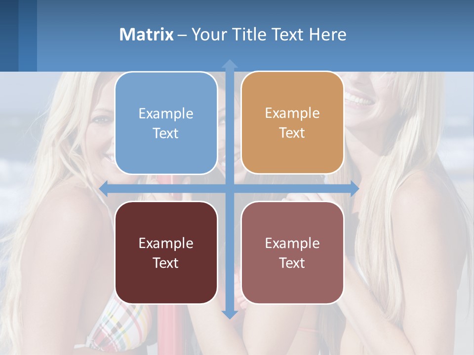 Three Beautiful Women Standing Next To Each Other On The Beach PowerPoint Template