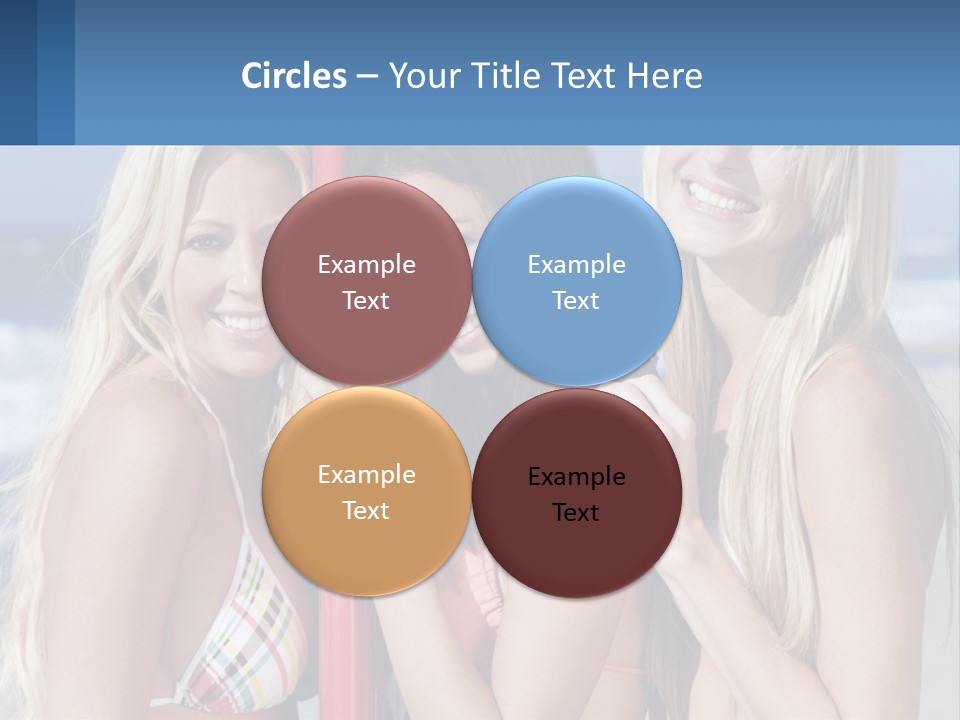 Three Beautiful Women Standing Next To Each Other On The Beach PowerPoint Template