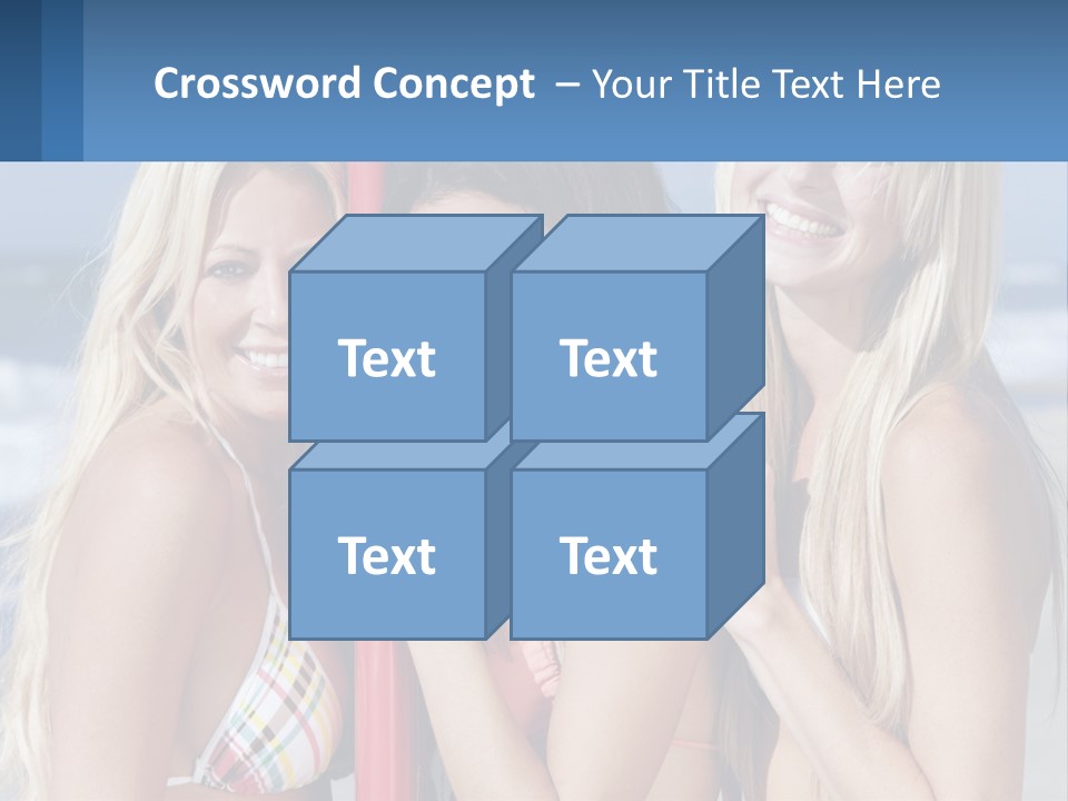 Three Beautiful Women Standing Next To Each Other On The Beach PowerPoint Template