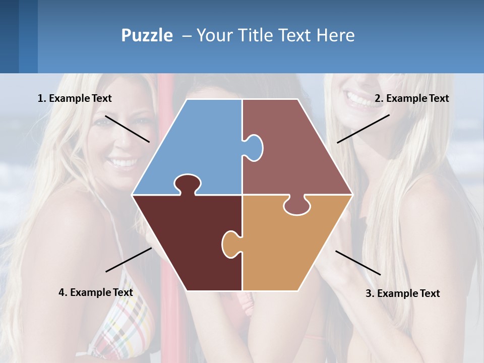 Three Beautiful Women Standing Next To Each Other On The Beach PowerPoint Template