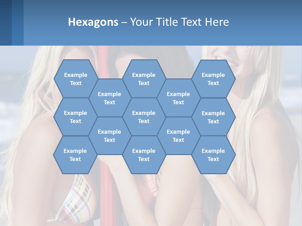 Three Beautiful Women Standing Next To Each Other On The Beach PowerPoint Template