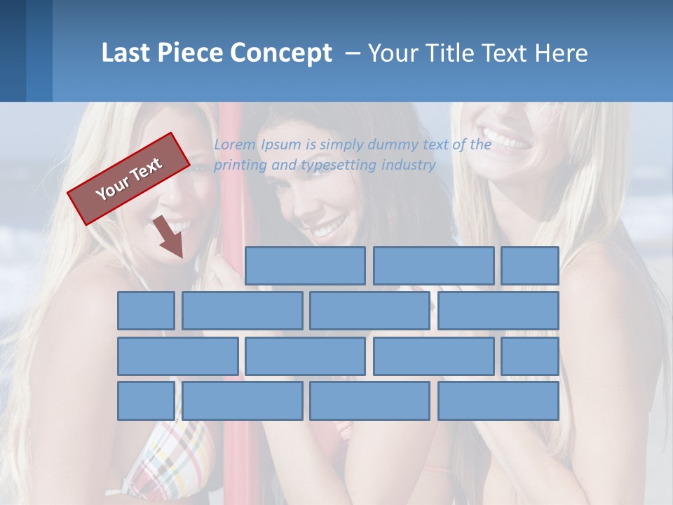 Three Beautiful Women Standing Next To Each Other On The Beach PowerPoint Template