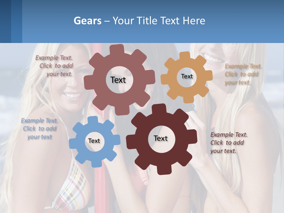 Three Beautiful Women Standing Next To Each Other On The Beach PowerPoint Template