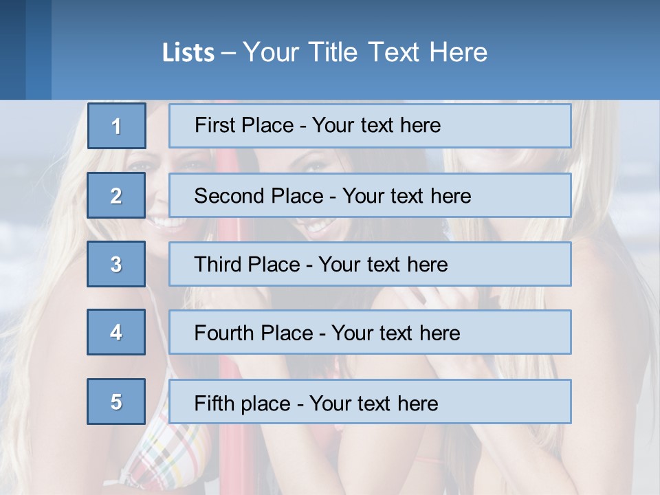 Three Beautiful Women Standing Next To Each Other On The Beach PowerPoint Template