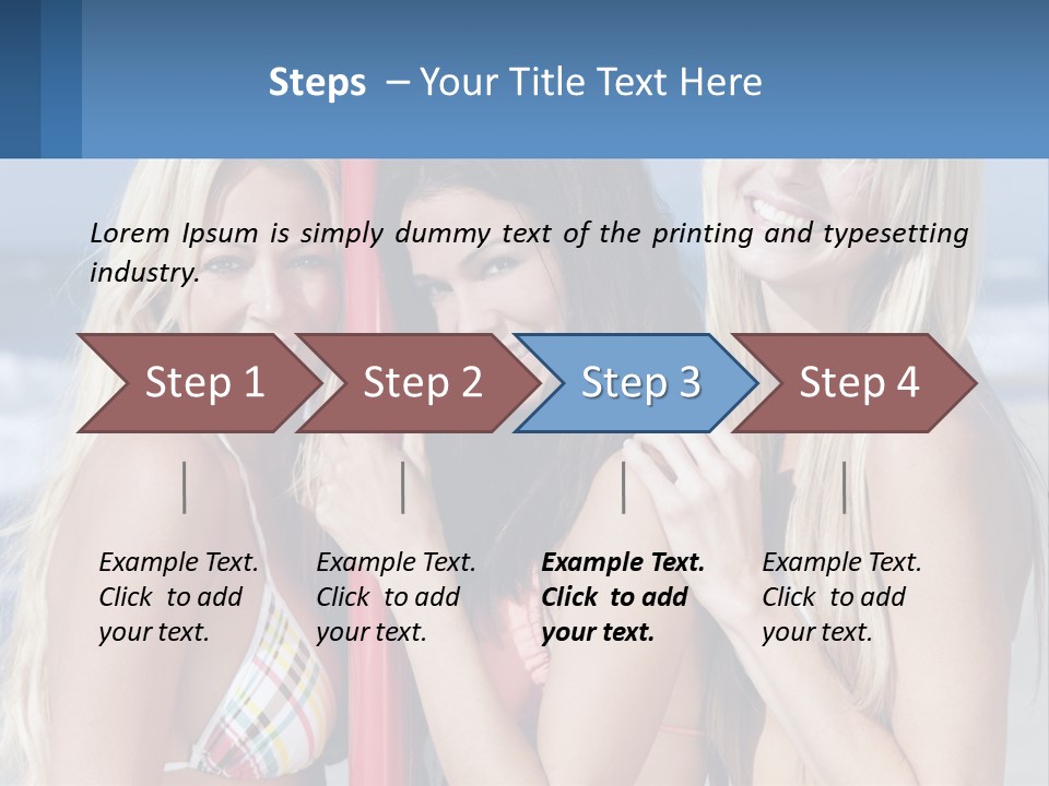 Three Beautiful Women Standing Next To Each Other On The Beach PowerPoint Template