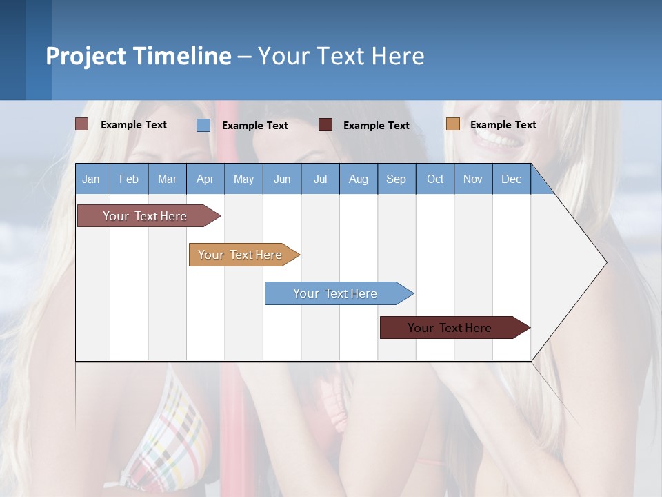 Three Beautiful Women Standing Next To Each Other On The Beach PowerPoint Template