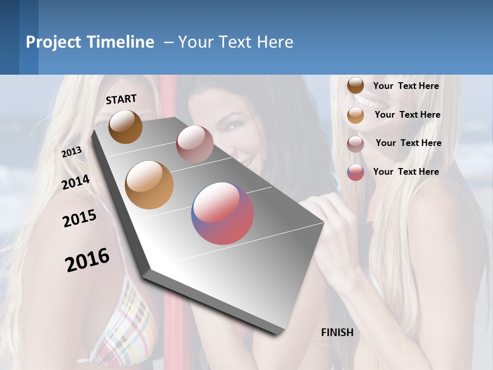 Three Beautiful Women Standing Next To Each Other On The Beach PowerPoint Template