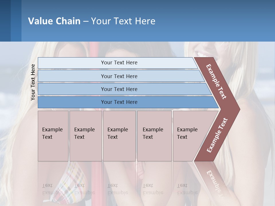 Three Beautiful Women Standing Next To Each Other On The Beach PowerPoint Template