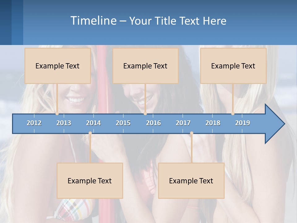 Three Beautiful Women Standing Next To Each Other On The Beach PowerPoint Template